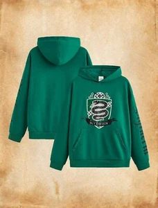 Harry Potter ⚡Fan Hoodie Sweatshirt Haus Slytherin Logo Grün Gr. M Unisex NEU - Bild 1 von 7