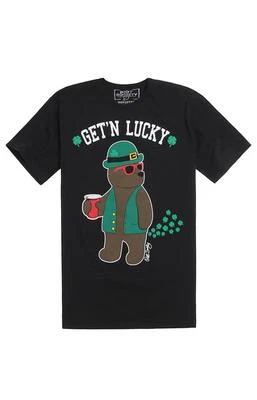 Riot Society Get'n Lucky St. Patrick's Bear Camiseta Irlandesa Para Hombres Camiseta Negra Nueva con Etiquetas Foto 1 de 2