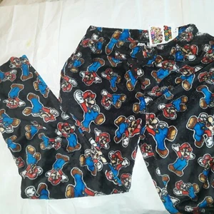 SUPER MARIO BROS 3 Nintendo video Game New MENS Pajama LOUNGE Pants Medium - Picture 1 of 5