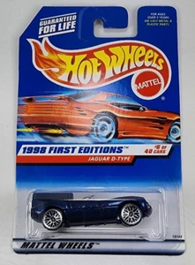 1998 Hot Wheels First Editions #638 Jaguar D-Type Blue #4 Sport Race Car Vintage - Picture 1 of 5