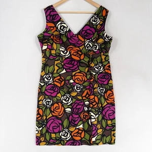 Vestido Vaina R&K Originals Talla 16 Multicolor Floral Audaz Retro Cuello en V Sin Mangas - Imagen 1 de 8