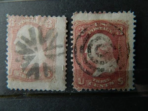 US SC# 64B, 65 3c Washington usado - Imagen 1 de 1