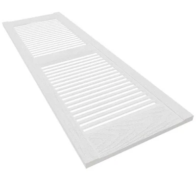 Builders Edge Shutters 14.5 in. W x 55 in. Two Equal Panels,  White 001 A3  - Image 1 of 2