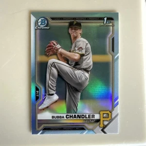 Tarjeta de novato Bubba Chandler Pirates 2021 Bowman cromo primer refractor azul cielo 1 - Imagen 1 de 6