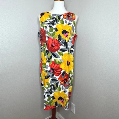 Vestido recto floral AGB 16 sin mangas ropa profesional oficina negocios boda invitado Foto 1 de 4