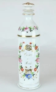ANTIQUE "OLD PARIS" FRANCE FLORAL DECORATED BOTTLE POKAL WITH STOPPER - 10" - Picture 1 of 7
