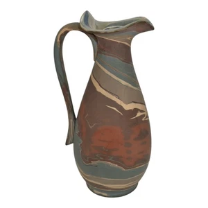 Niloak Mission Swirl Vintage Hand Made Art Pottery Brown 10" Pitcher - Picture 1 of 6