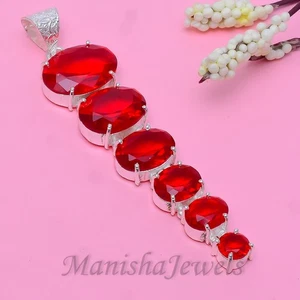 Garnet Gemstone 925Sterling Silver Pendant Gifts For Her Lovely Jewelry M-20 - Picture 1 of 7