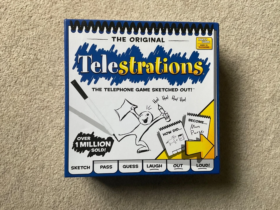 Telestrations Drawing Board Game - 100% Complete  - Hilarious Party Game - Image 1 of 4
