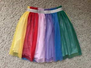 Hanna Andersson Girls Rainbow Tulle Tutu Skirt Size 8 - Picture 1 of 5