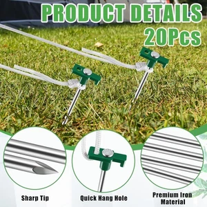 20 piezas estacas de metal para tienda de campaña de alta resistencia, 10 pulgadas estacas para camping clavijas para tienda con 4x1... - Imagen 1 de 7