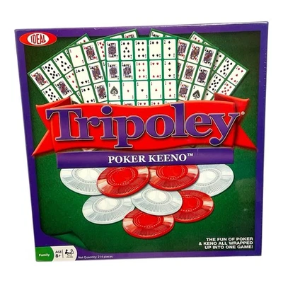 Tripoley Poker Cards Keeno Game by IDEAL 2014 New Sealed - Image 1 of 4