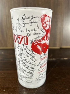 1971 OKLAHOMA AUBURN ZUCKERDOSE Fußball GLAS SIGNATUREN OU Sooners - Bild 1 von 7