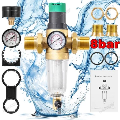 COSHALL Rückspülfilter mit Druckminderer Wasserfilter Hauswasserstation 1'' Vorfilter