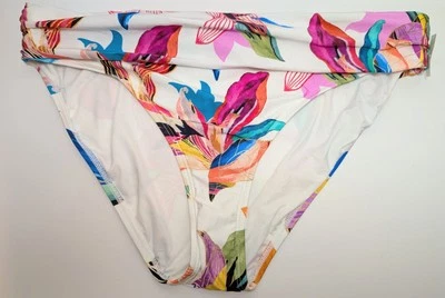 La Blanca Size 16 Paradise City White Floral Hipster Bikini Bottom  - image 1 of 4