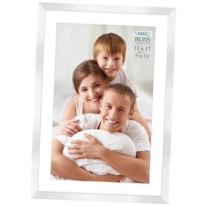 11x17 Picture Frame with Removable Mat to 9x14 Photo, 11x17 Mat to 9x14 Silver - Picture 1 of 8