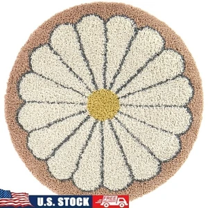 Pink Floral Shag Rug Indoor Stain Resistant Eco-Friendly Plush Soft Area Carpet - Picture 1 of 38