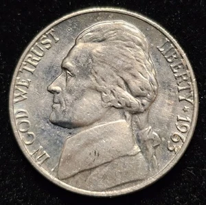 1963 Uncirculated Jefferson Nickel Coin From OBW - Picture 1 of 2