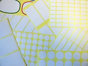 Weißpapieraufkleber, selbstklebende Klebeetiketten, verschiedene Größen, Sparpackung - Bild 1 von 16
