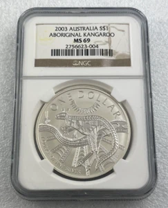 2003 Australia Kangaroo 1oz 999 Silver $1 Professionally Graded NGC MS69 - Picture 1 of 2