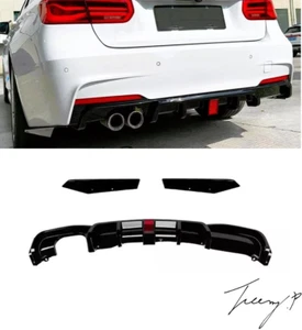 BMW 3 Series F30 F31 negro brillante cenefa difusor alerón labio doble 2012-2019 - Imagen 1 de 4