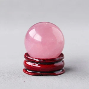 Sfera pietra preziosa rosa naturale 45 mm sfera cristallo quarzo guarigione con supporto regalo - Foto 1 di 12