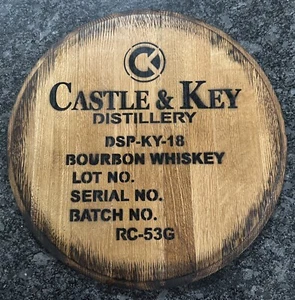 Rustic Bar Decor (Castle And Key Distillery) Barrel Head/ Lid wood wall art - Picture 1 of 4