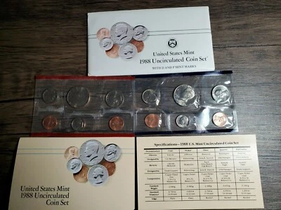1988 US MINT Uncirculated 10-Coin+2 Marker (D & P) Proof Set - Image 1 of 2