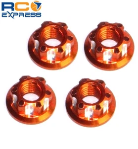 X Spede Orange Aluminum M5 Serrated Flange Wheel Nuts LN5X03 - Picture 1 of 3