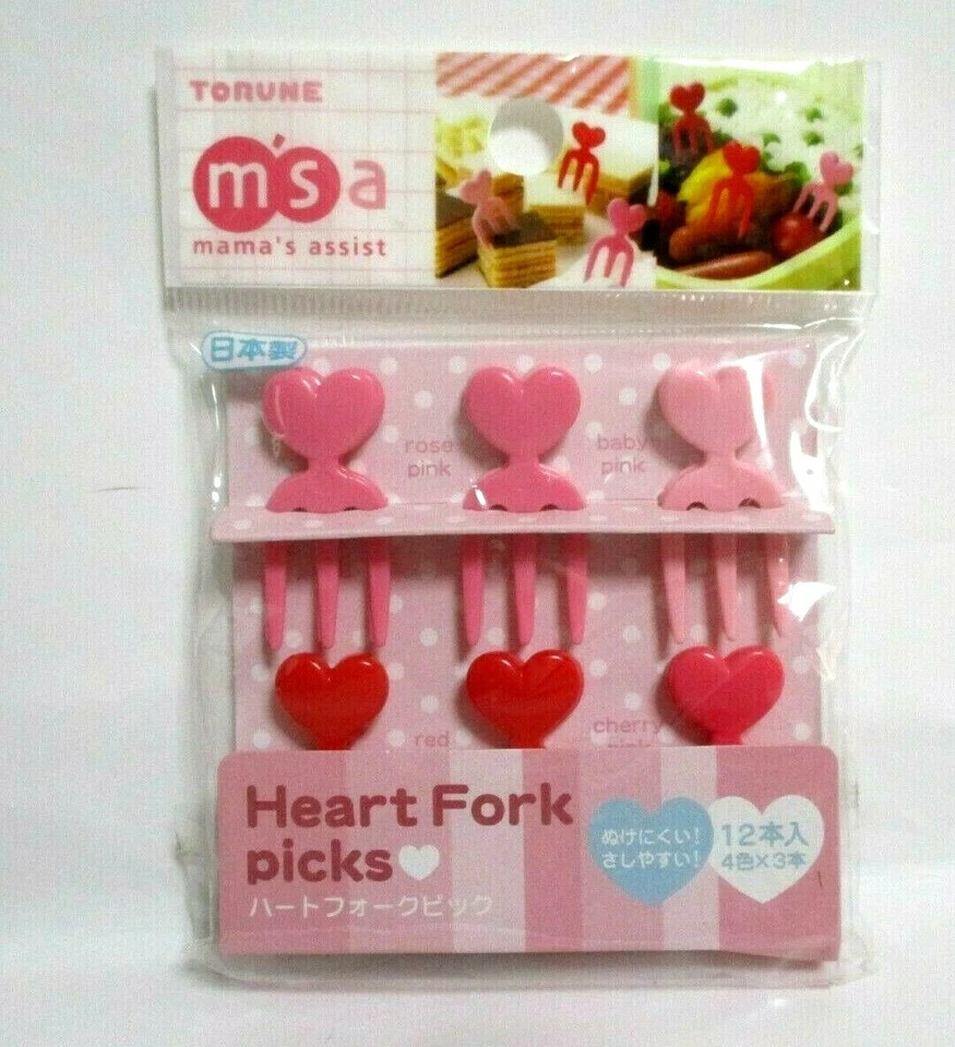 Fiambrera TORUNE Bento Decoración Comida Pick Corazón 12 piezas Hecha en JAPÓN Foto 1 de 2