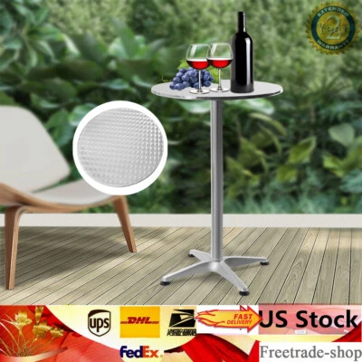 Mesa de Comedor Bar Altura Pub Redonda Alta Plegable Interior/Exterior Patio Metal Fiesta Foto 1 de 4