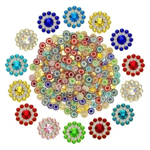 Flatback Rhinestones Glass Stone with Hole for Clothing Dress Jewelry Costume - Picture 1 of 8