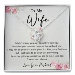 Necklace To Wife, Perfect Gift for Her From Husband, I LOVE YOU Forever & Always - Picture 1 of 19