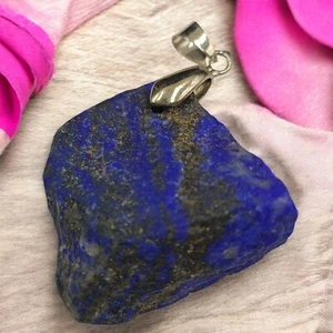 Natürlicher Edelstein Lapislazuli Anhänger - Handarbeit Damen Mode Heilschmuck - Bild 1 von 5