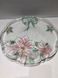 Plato redondo Savoir Vivre Mikasa cristal de pascua espíritu navideño 15" de colección - Imagen 1 de 8