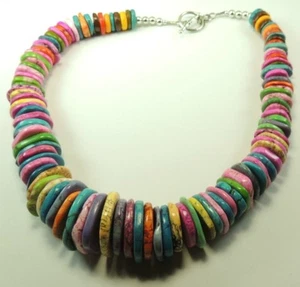 Statement Multicolor Graduated Howlite Necklace Wedding Mother of Bride - Picture 1 of 2