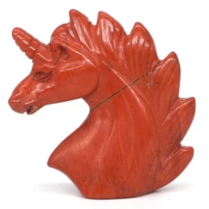 Statuine unicorno 2" cristallo diaspro rosso guarigione pietra naturale intaglio a mano decorazione - Foto 1 di 5