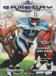 2001 Baltimore Ravens @ Tennessee Titans NFL Football Program - Eddie George - Picture 1 of 3