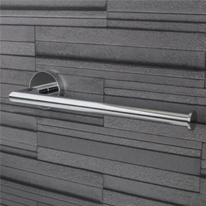 Croydex Epsom Bathroom Hand Towel Bar Holder Round Wall Mounted Modern Chrome - Picture 1 of 9