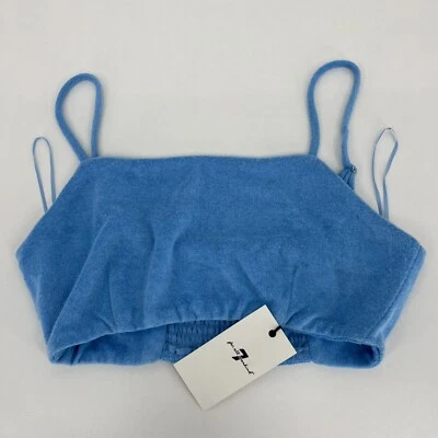 Sujetador de tela de rizo Seven 7 For All Mankind para mujer XS azul nuevo con etiquetas Foto 1 de 4