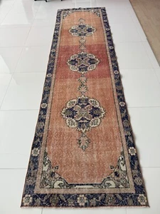 2x11 Vintage Turkish Runner Rug, Hand Knotted Wool Oriental Carpet - Picture 1 of 10