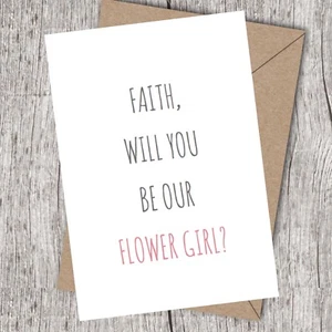 Will You Be Our Bridesmaid/Maid of Honour/Flower Girl/Witness Card. Personalised - Picture 1 of 2