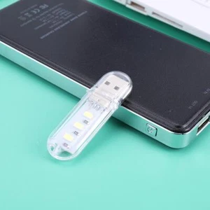 Mini Pocket USB LED Night Light 3LED Bulb Lamp Gadget for Reading Notebook - Afbeelding 1 van 7