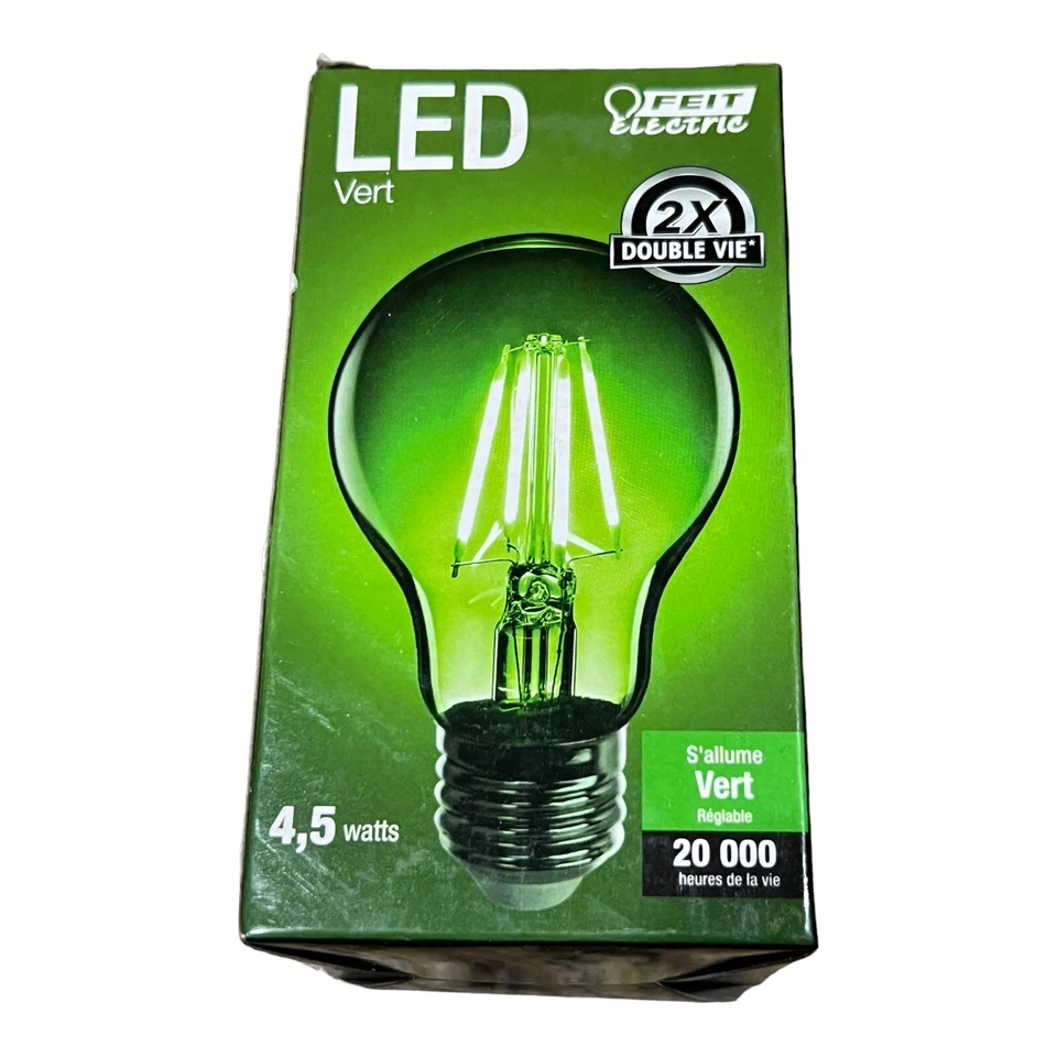 Feit Electric LED Green Light Bulb Glass 4.5 W A19 E26 Dimmable 25 W Equivalent - Image 1 of 1
