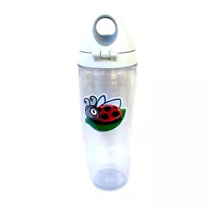 Tervis 24 oz Tumbler Double Wall Insulated Flip Top BPA Free Tall Clear Ladybug - Picture 1 of 9