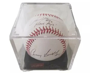 Pelota autografiada Oakland A's Athletics Dave Henderson #42 y Carney Lansford #4 - Imagen 1 de 10