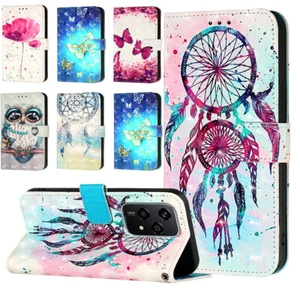 3D Luxury Painted Wallet Stand Phone Case Cover for Honor 200 Lite X6B Nova 12i - Picture 1 of 20