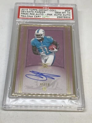 DEVANTE PARKER  Auto 2015 Definitive Coll Frame SP /10 RC PSA 10 GEM MT POP 1 - Image 1 of 4