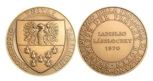 P118, Italia, c1960 Gran Medalla de Bronce, Caja de Ahorros Bolzano, Apicultura, Abeja, Colmena - Imagen 1 de 4