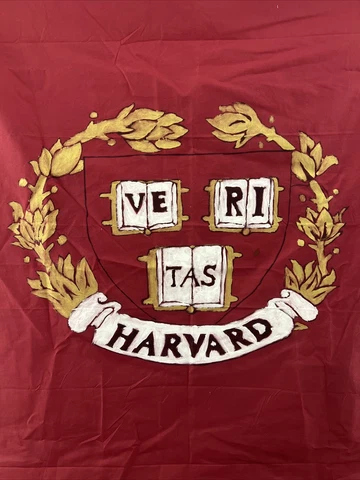 Harvard University College Dorm Flag, "Veritas"  Flag 35” X 43” HAND PAINTED Cover